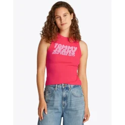 Tommy Jeans Slim Sh Tj Bubble Tank in Pink