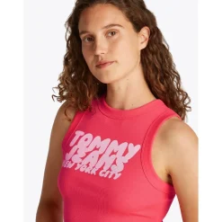 Tommy Jeans Slim Sh Tj Bubble Tank in Pink