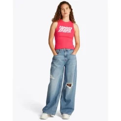 Tommy Jeans Slim Sh Tj Bubble Tank in Pink