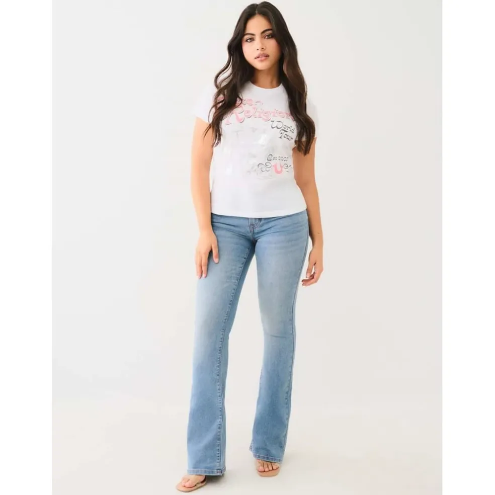 True Religion Becca Mid Rise Bootcut Jeans in Blue