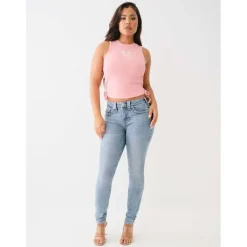 True Religion Embroidered Skinny Jeans in Blue