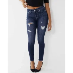 True Religion Halle Mid Rise Skinny Jeans in Blue
