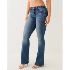 True Religion Joey Big T Mid Rise Flare Jeans in Blue