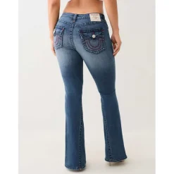 True Religion Joey Big T Mid Rise Flare Jeans in Blue