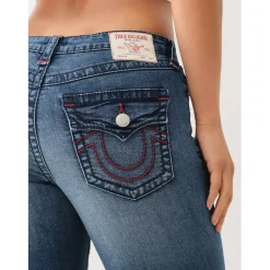 True Religion Joey Big T Mid Rise Flare Jeans in Blue