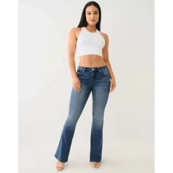 True Religion Joey Big T Mid Rise Flare Jeans in Blue