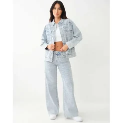 True Religion Mono Wide Leg Jean in Blue