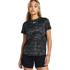 Under Armour Crew Neck Short Sleeve Athletic Top in Black
