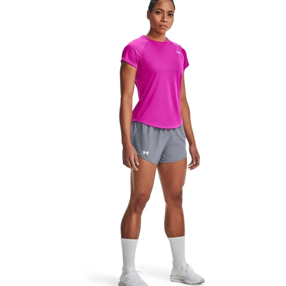 Under Armour Womens Fly By 2.0 3 Inch Shorts in Grey