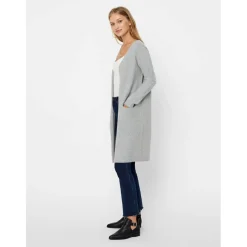 Vero Moda Doffy V-Neck Relaxed Fit Long Sleeve Sweater in Grey
