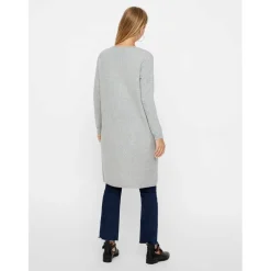 Vero Moda Doffy V-Neck Relaxed Fit Long Sleeve Sweater in Grey