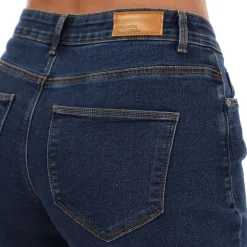 Vero Moda Elly Mid Rise Wide Leg Jeans in Dark Blue