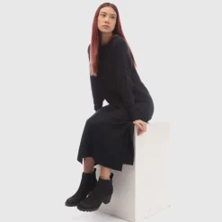 Vero Moda Lefile Midi Jumper Dress in Black