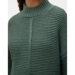 Vero Moda Miranda Funnel Neck Relaxed Fit Sweater in Green