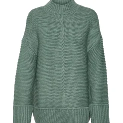 Vero Moda Miranda Funnel Neck Relaxed Fit Sweater in Green