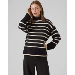Vero Moda Plovr Turtleneck Relaxed Sweater in Black