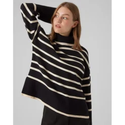 Vero Moda Plovr Turtleneck Relaxed Sweater in Black