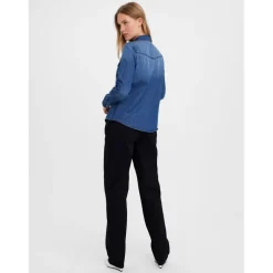 Vero Moda Regular Fit Long Sleeve Shirt in Blue