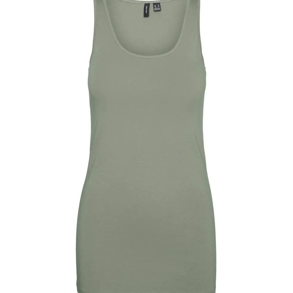 Vero Moda Scoop Neck Slim Fit Tank Top in Green