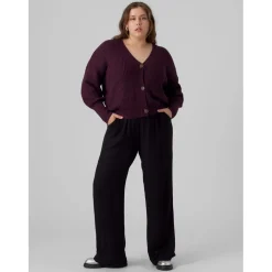 Vero Moda V-Neck Relaxed Fit Long Sleeve Sweater in Purple