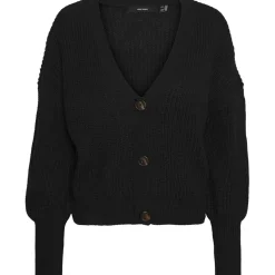Vero Moda V-Neck Relaxed Fit Long Sleeve Sweater in Black