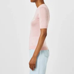 Versace College Slim Fit Crew Neck Sweater in Pink