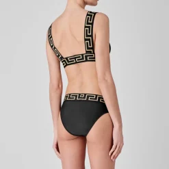 Versace Icon Tape Geometric Patterned Brief in Black