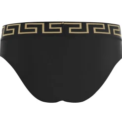 Versace Icon Tape Geometric Patterned Brief in Black