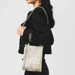 Versace Mini Athena Barocco Tote Bag in Beige