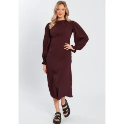 Violet Romance Midi Dress in Brown