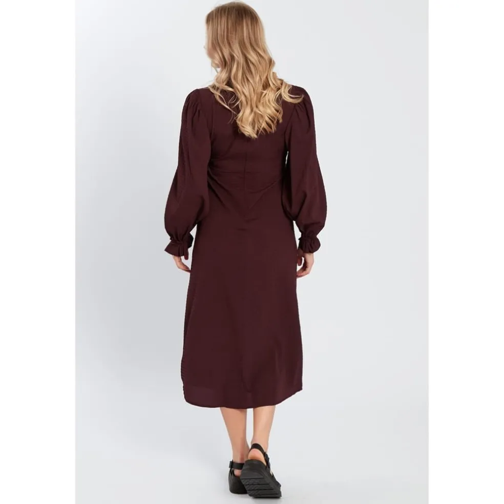Violet Romance Midi Dress in Brown