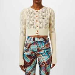 Vivienne Westwood Samantha Cropped Cardigan in Cream