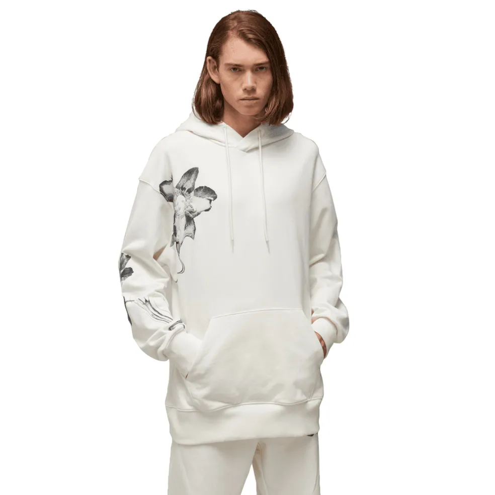 Y-3 Graphic French Terry Hoodie in Off White