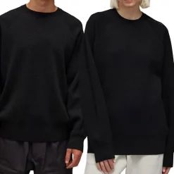 Y-3 Logo Knit Crewneck Sweatshirt in Black