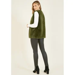 Yumi Faux Fur Gilet in Green