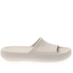 Zaxy Womens Leveza Slide Sandals in Off White