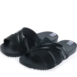 Zaxy Womens Respiro Slide Sandals in Black