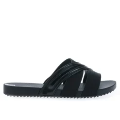 Zaxy Womens Respiro Slide Sandals in Black