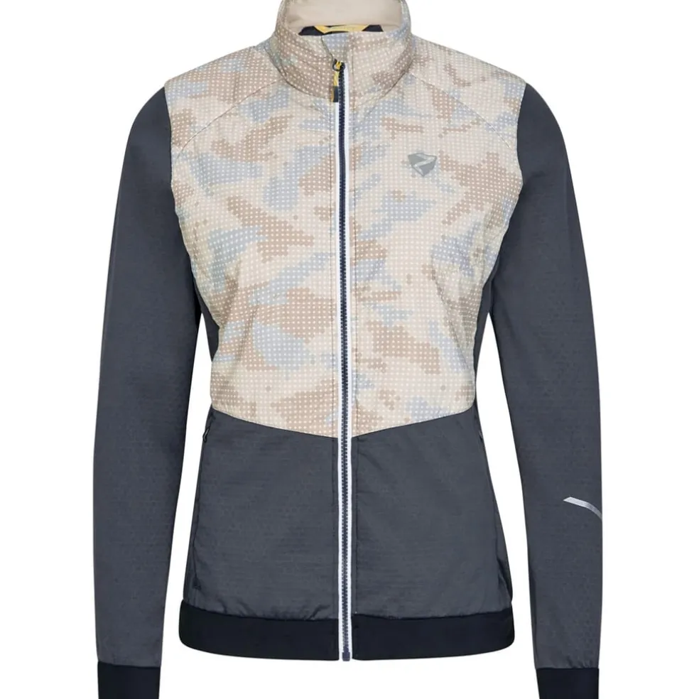 Ziener Narina Mock Neck Softshell Camo Jacket in Blue