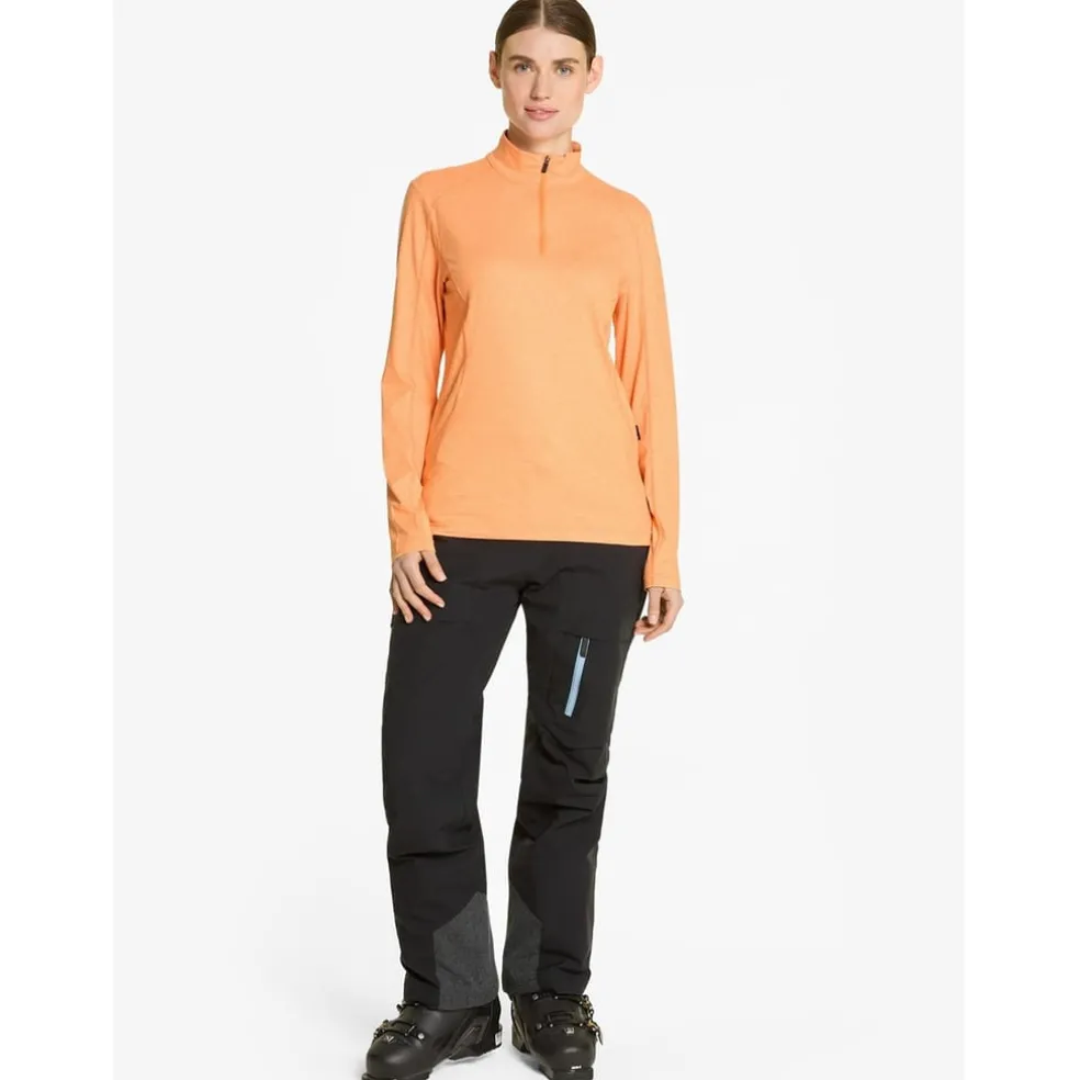 Ziener Womens Jenita Half Zip Fleece in Orange